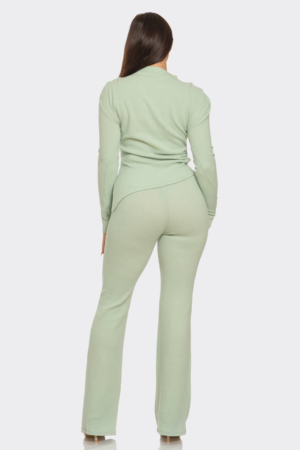 Julia by LoveJ - Wholesale Top & Pant Set (NOT Loungewear) - Women's - Asymmetric Ruched Hem Top And Pants Set 3