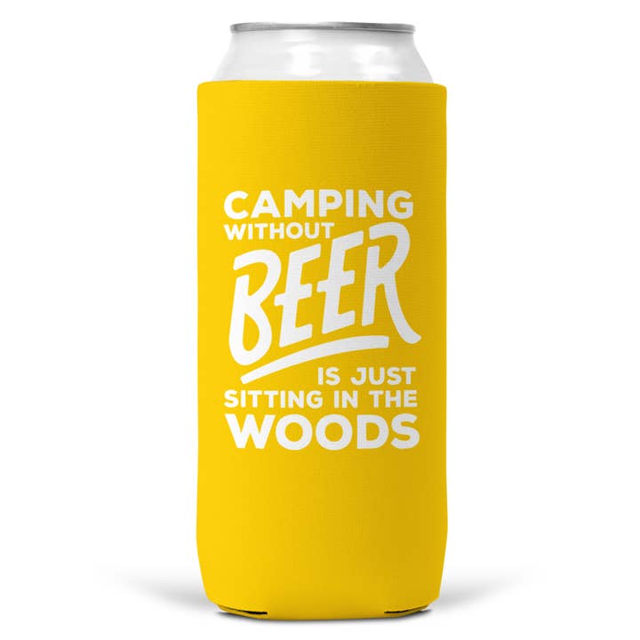 Wi-Wear - Wholesale Drink Huggers & Koozies - Camping Without Beer Is Just Sitting In The Woods SLIM CAN7