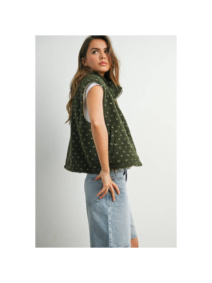 BUTTERMELON - Wholesale Jacket - Women's - Floral Fleece Sleeveless Vest - BMJ784930