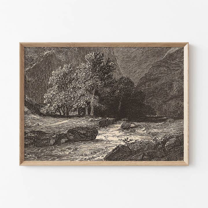 AMY WARR ART - Wholesale Art Print - Vintage Art Print - Landscape Drawing - 'Happy Place'1