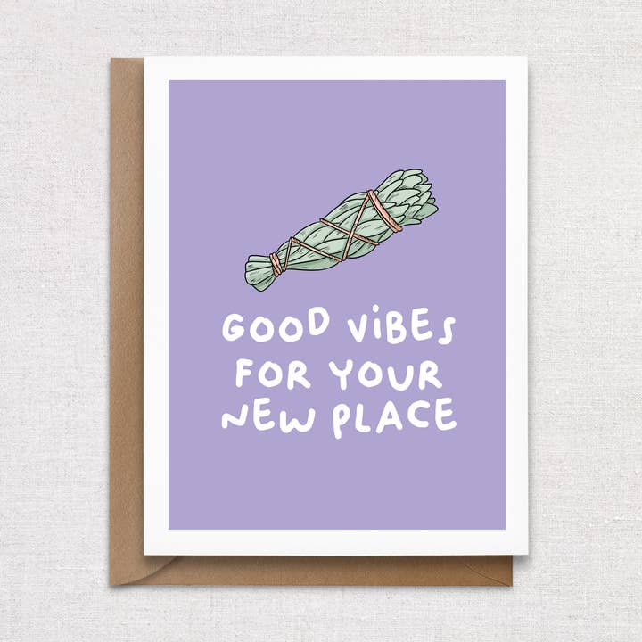 Biglietto Good Vibes Sage Cleansing Housewarming per la vendita all'ingrosso da parte di HellaHoney Co