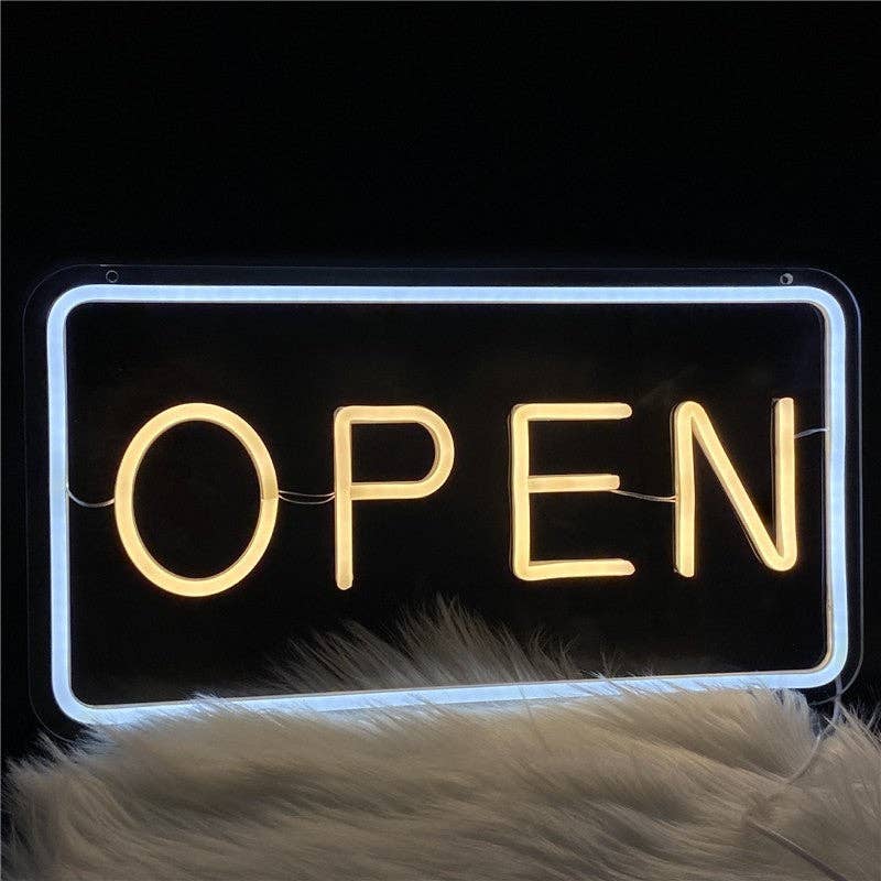 WHITE Open Acrylic Letter Neon Sign Backlit Light for wholesale on Faire3