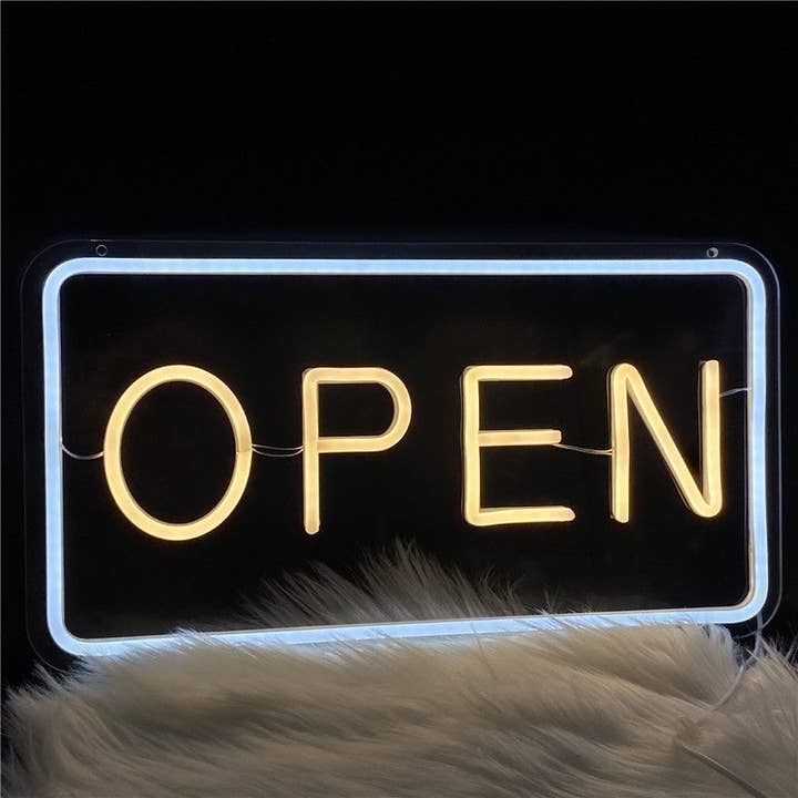 WHITE Open Acrylic Letter Neon Sign Backlit Light for wholesale on Faire3