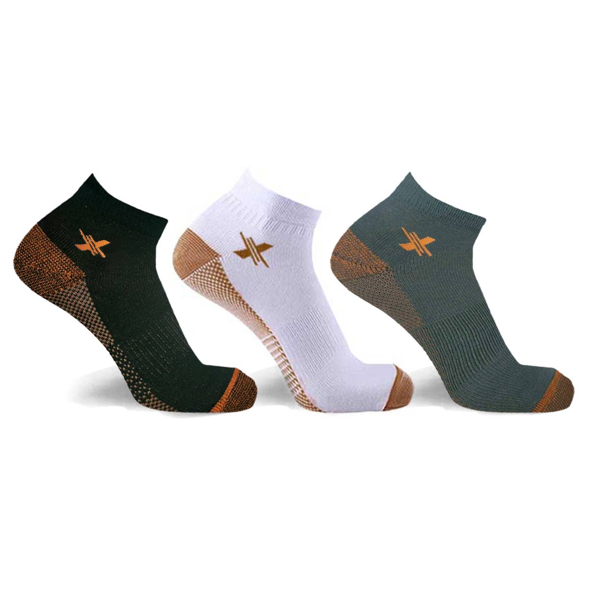 Extreme Fit Wholesale - Wholesale Socks - Unisex - COPPER-INFUSED ANKLE SOCKS (3-PAIRS PACKED TOGETHER)1