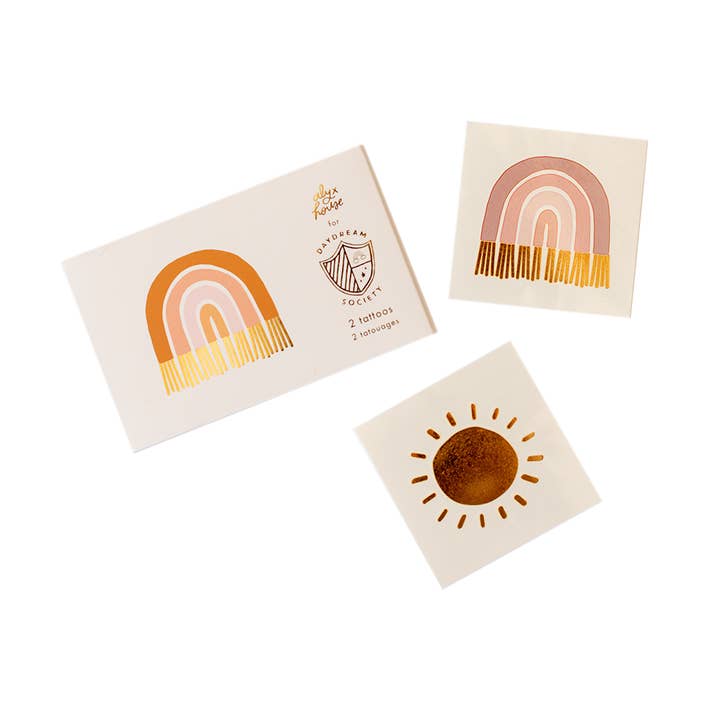 Jollity & Co. + Daydream Society - Wholesale Temporary tattoo - Boho Rainbow Temporary Tattoos - 2 Pk.