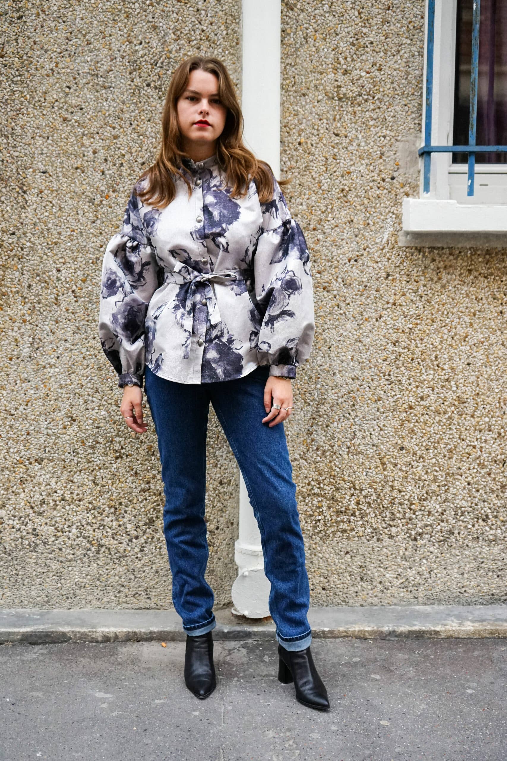 ROSAMEN BADO - Vente Chemise à col boutonné – femme - Blouse VALLOTTON - Dark flower2