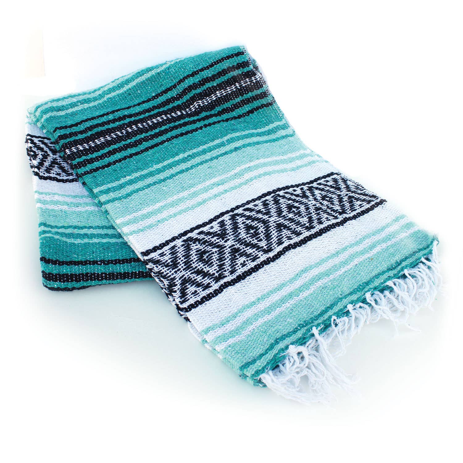 California Seashell Company - Wholesale Throw Blanket - Aqua & Teal Mexican Throw Blanket | Baja Beach Yoga3