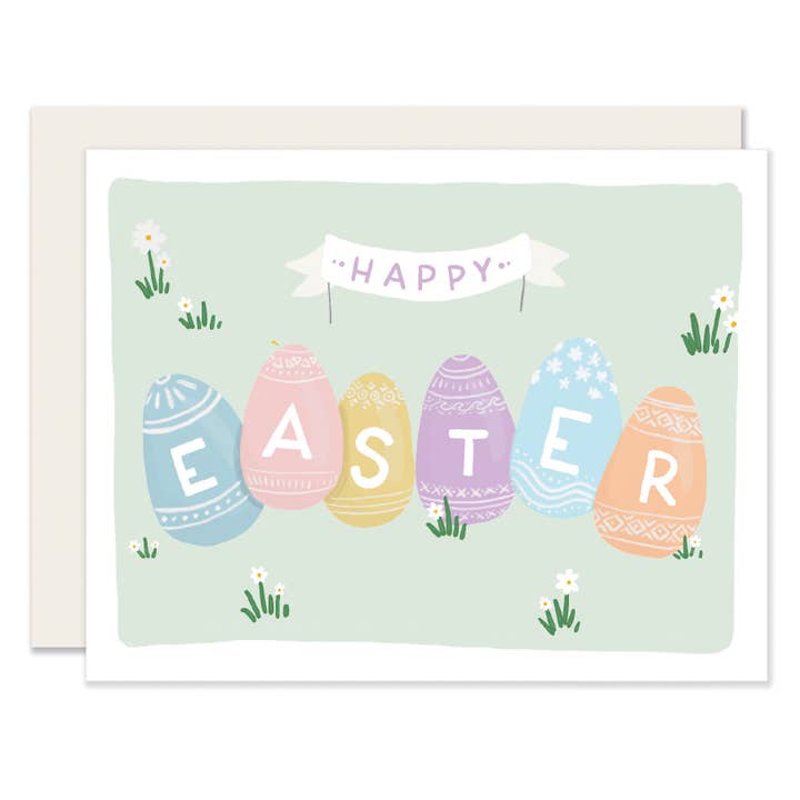 Carte Happy Easter Eggs | Carte Happy Easter Eggs pour la vente par Slightly Stationery