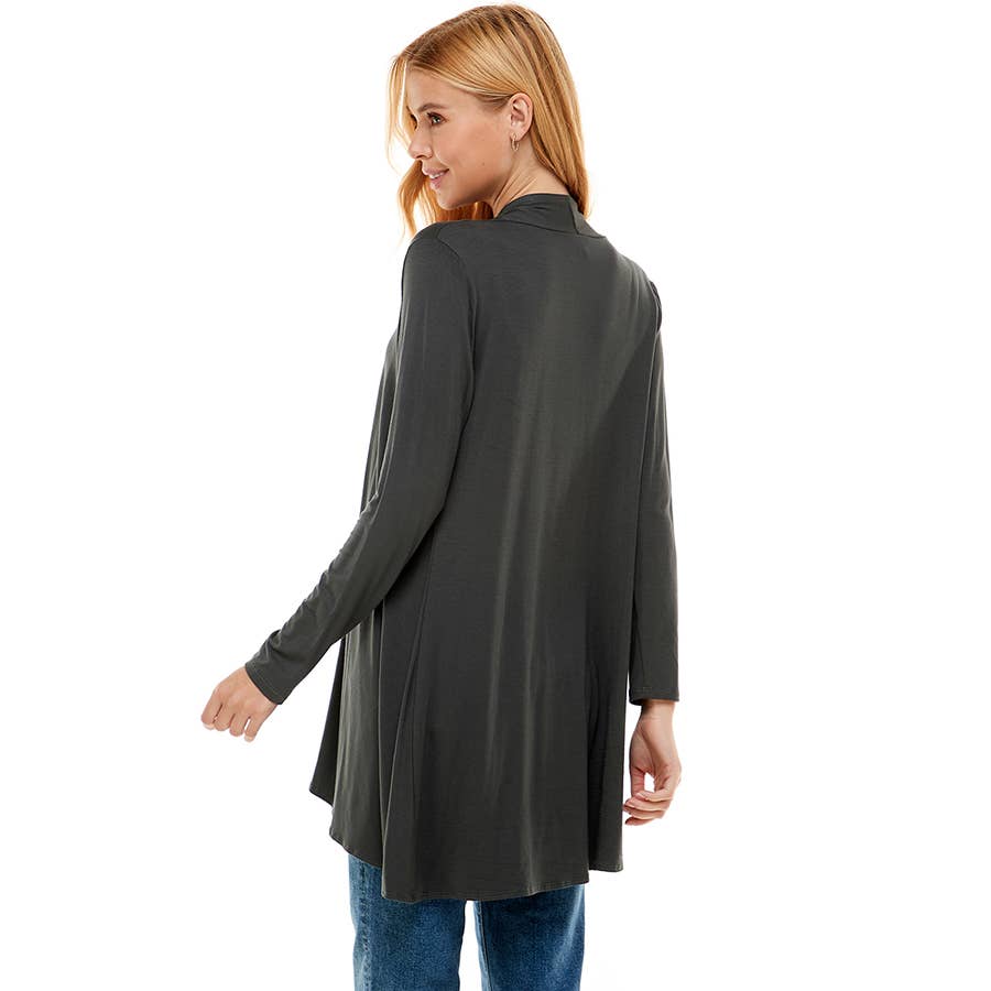 Azules Clothing - Venta al por mayor Cárdigan - Mujer - Cárdigan drapeado de manga larga con parte delantera abierta63