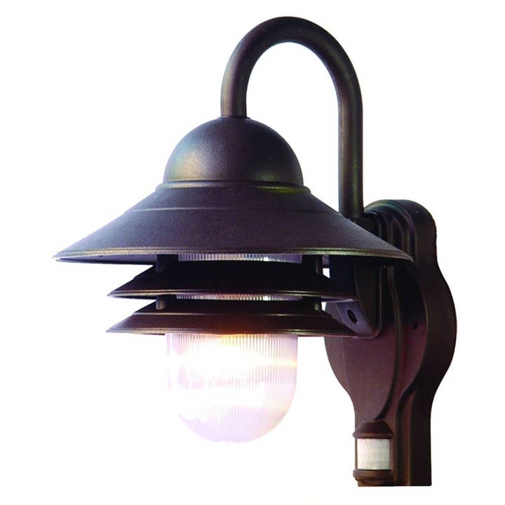 HomeRoots - Vendita all'ingrosso Luce per esterni/da giardino - Lampada da parete per esterni con sensore di movimento in bronzo antico
