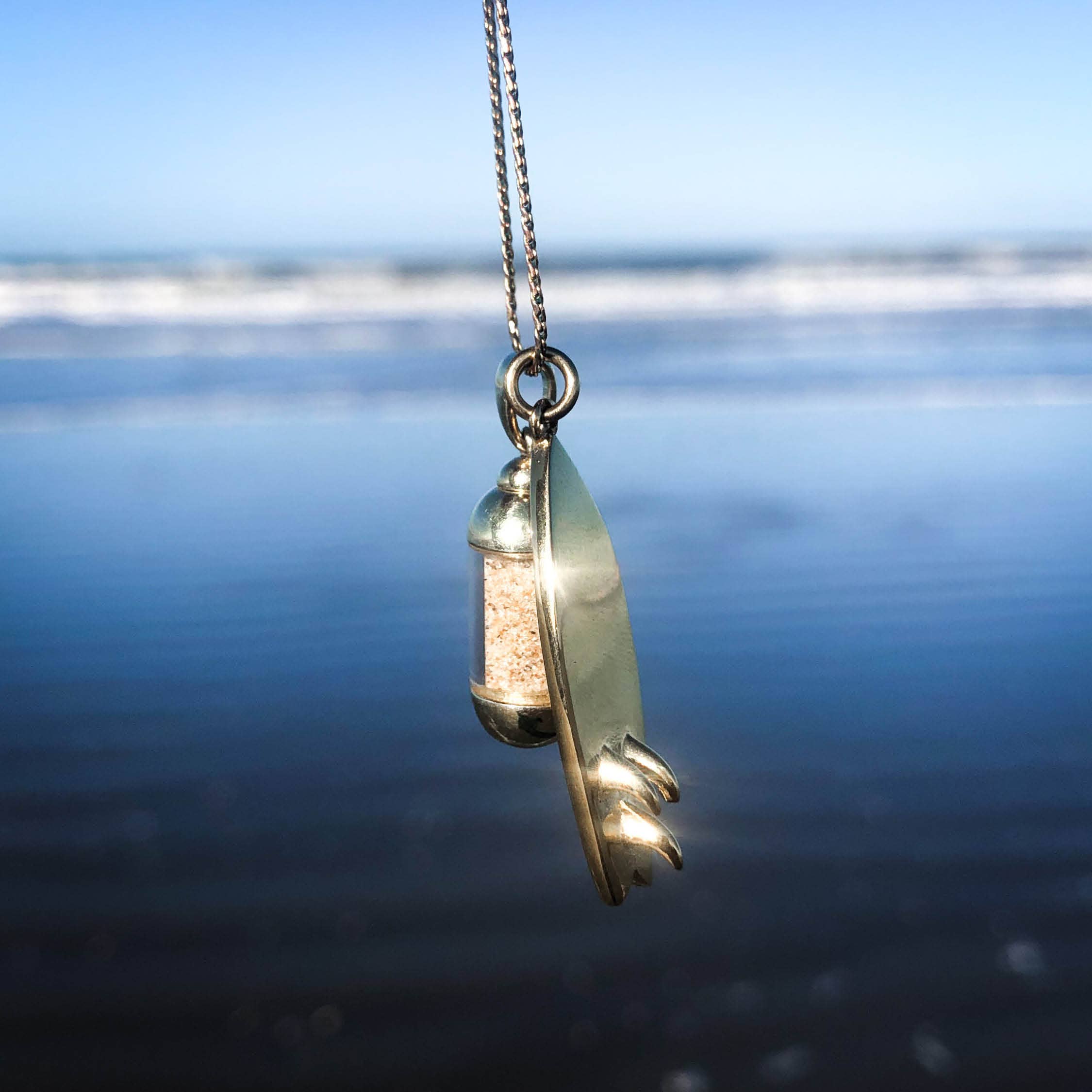 Laguna Treasures - Wholesale Pendant/Charm Necklace - Laguna Beach Pendant Surfboard Silver1