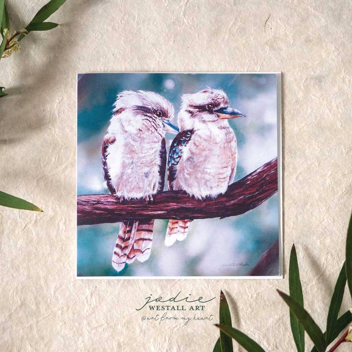 Jodie Westall Art - Wholesale Everyday Greeting Card - Kookaburra Lovers - Greeting Card