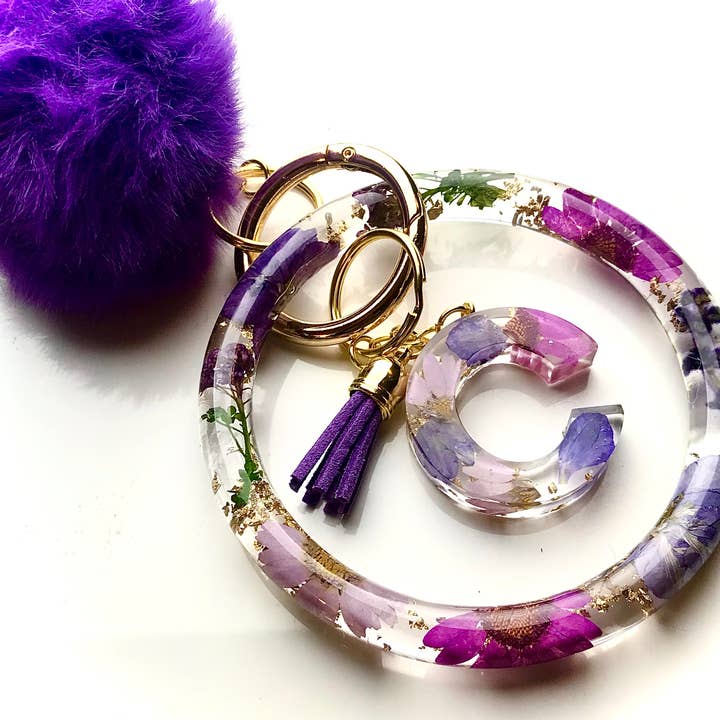 Lilla/guld nøglering armbånd armbånd sæt for engroshandel hos Shop Drip Express