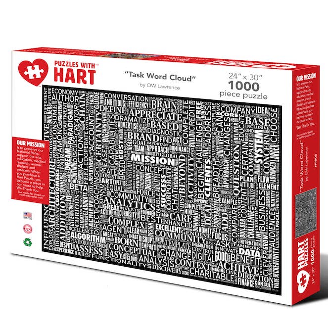 Hart Puzzles - Wholesale Puzzle - Adult - Task Word Cloud by OW Lawrence