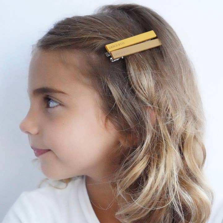 GRECH & CO. - Wholesale Hair Clip - Women's - STOCK GCO2037 | Set of 2 - 2 Toned Hair Clips - Wheat