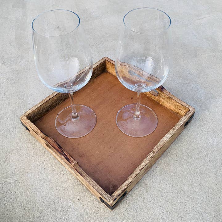Lungta Imports - Wholesale Serving tray - Set of 3 Nesting Country Style Wooden Serving Trays2