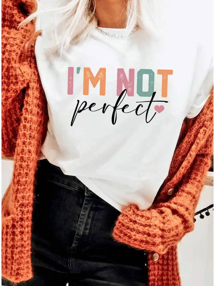 Rustee Clothing - Vendita all'ingrosso Maglietta serigrafata - Donna - MAGLIETTE GRAFICHE NON SONO PERFETTE