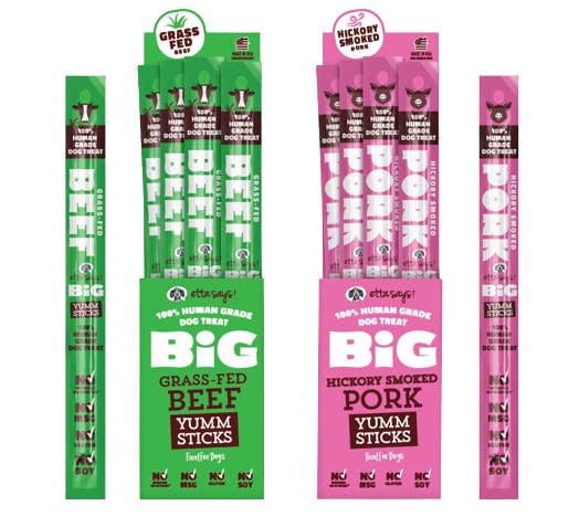 Pet Palette Distribution - Wholesale Pet Treats - Dog - Etta Says! BIG Beef Yumm Sticks Dog Chew Display Box 24ct4