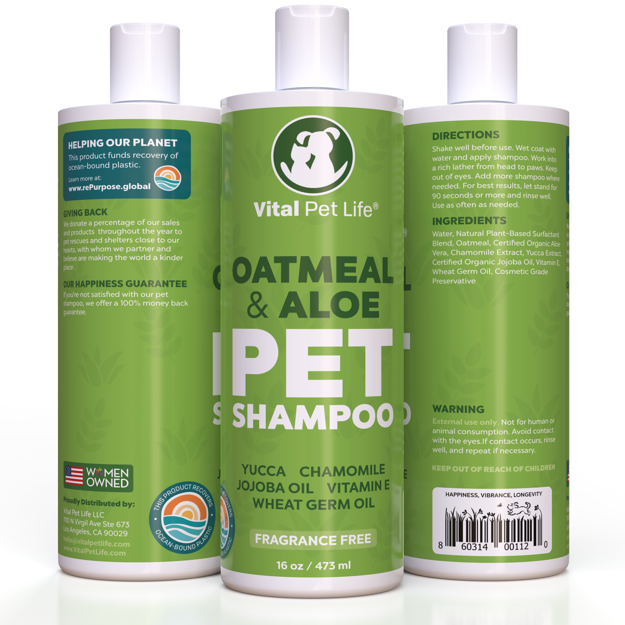 Vital Pet Life - Wholesale Pet Shampoo - Dog - Oatmeal and Aloe Dog Shampoo, 16 oz5