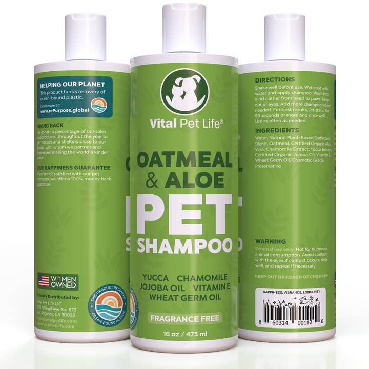Vital Pet Life - Wholesale Pet Shampoo - Dog - Oatmeal and Aloe Dog Shampoo, 16 oz5