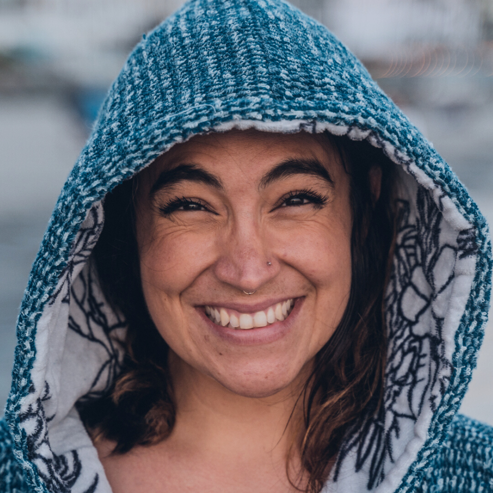 West Path - Wholesale Robe - Women's - Surf Poncho Changing Robe Hooded Towel - Indigo Blue3