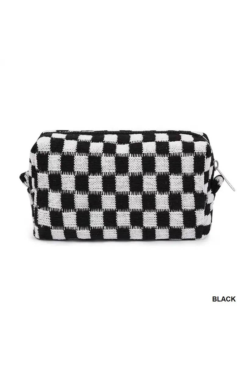 Vanilla Monkey - Wholesale Makeup/Cosmetic Bag - Checkered Makeup Cosmetic Pouch Bag0