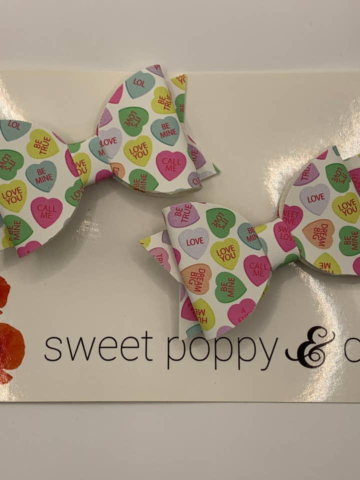 Valentine pigtail clips for wholesale by Sweet Poppy & Co.
