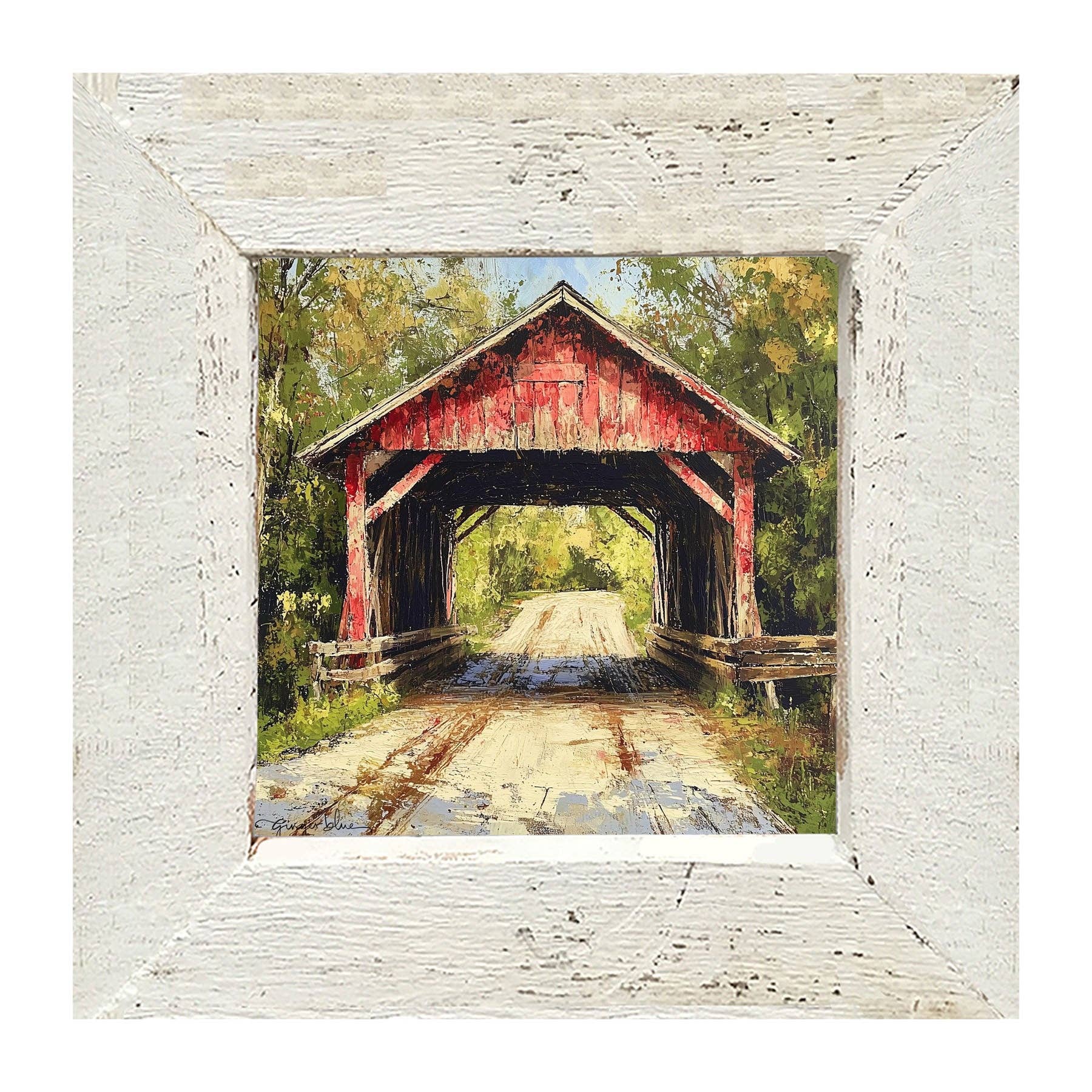 ginger blue - Wholesale Art Print - Covered Bridge2