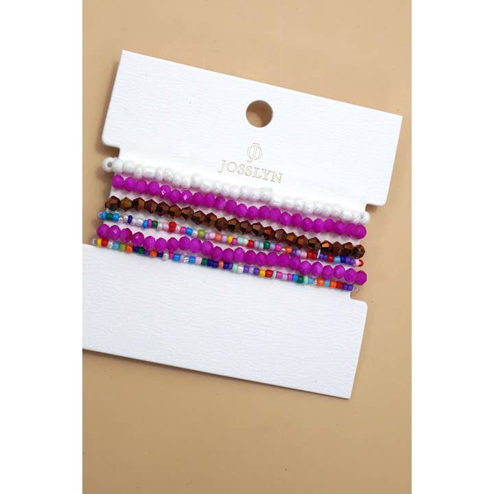 JOSSLYN by wall to wall - Wholesale Beaded Bracelet - CONFETTI BEADED STRANDS STRETCH BRACELETS | 40B5130