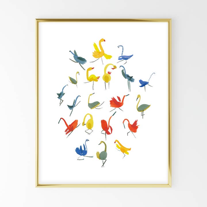 Silly Birds Art Print for wholesale by Elayna Johnson Design