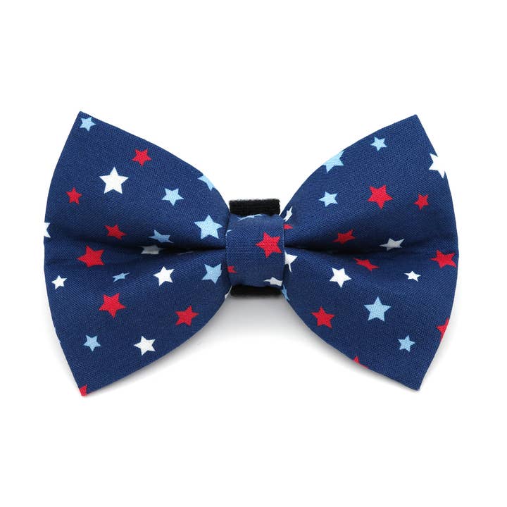 Red White and Blue Stars Dog Bow Tie for wholesale by Winthrop Clothing Co.