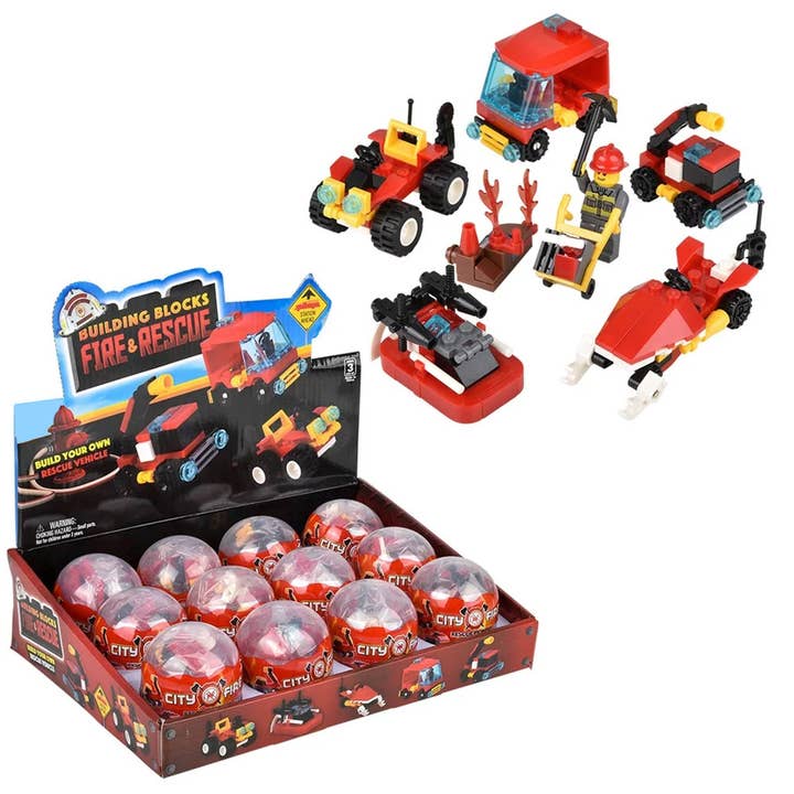 Building Block Fire Rescue Kids Play Toy In Bulk for wholesale by Holiday Farm