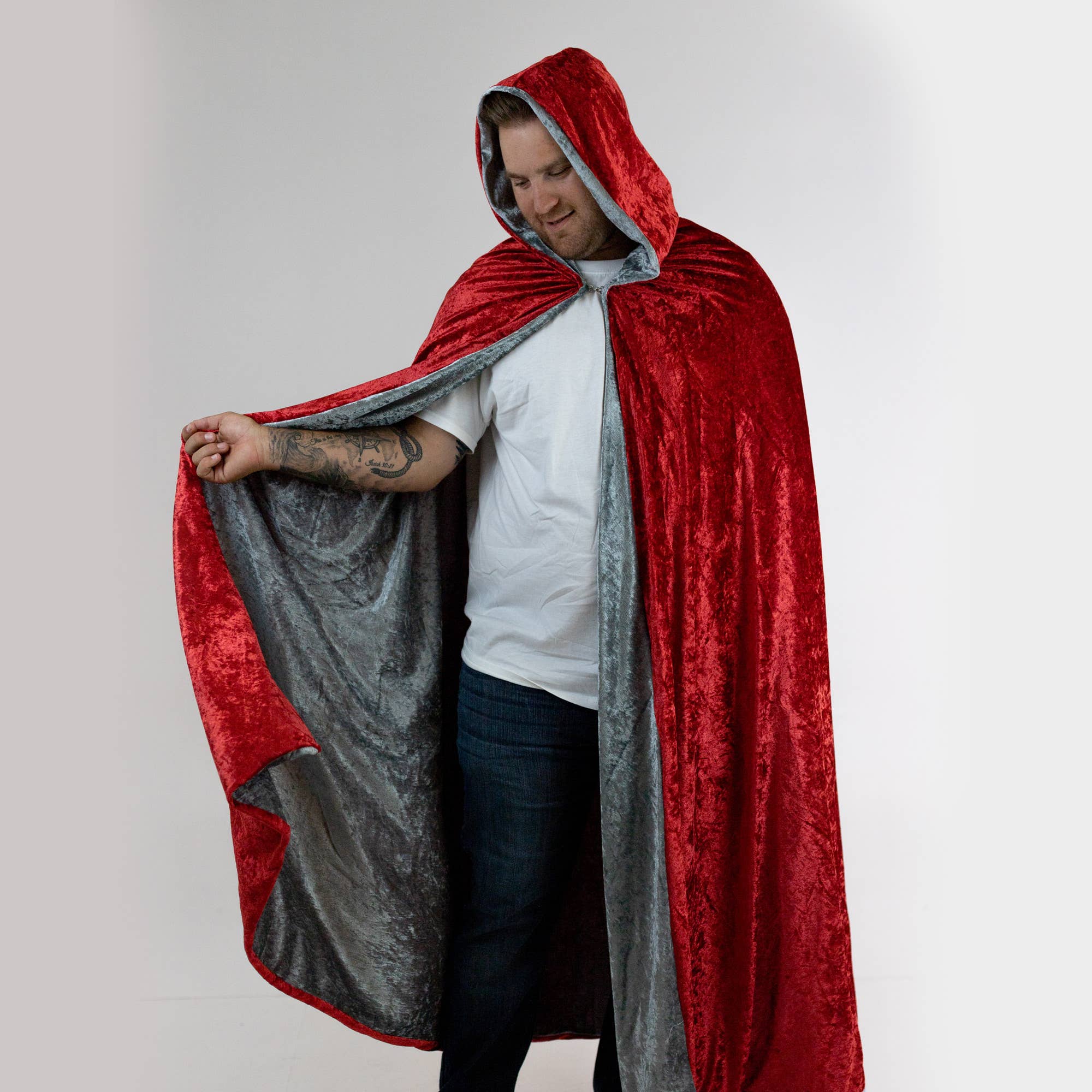 everfan - Wholesale Costume - Unisex - Adult Reversible Hooded Cloak - 56" Long | Double-Sided Cape3
