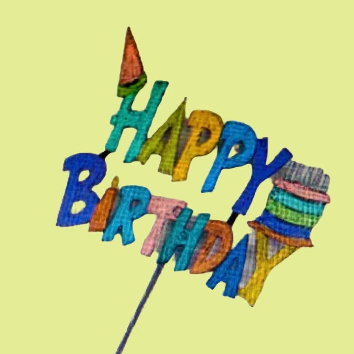 Whimsies – wholesale Garden/lawn stake – Happy Birthday Plant Stake Garden stake party decorations