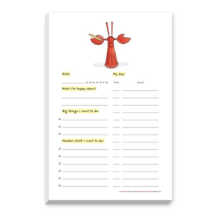 Little Lobster Daily Planner for wholesale by The Lobster Studio