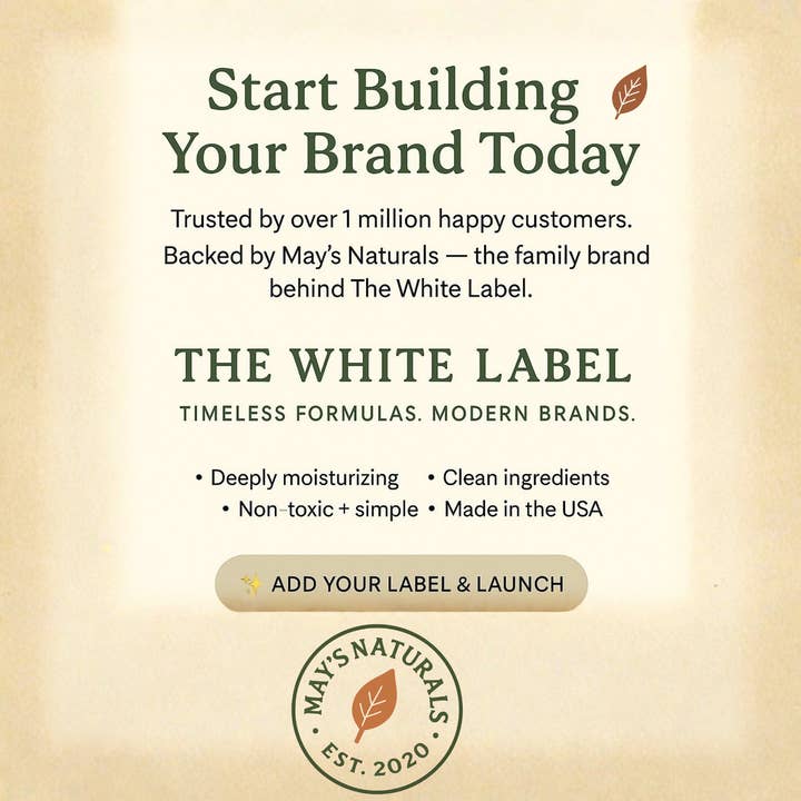 May's Market @ TLM - Wholesale Body Cream/Lotion - The White Label, Original Unscented Whipped Tallow, All-Natural Customizable Skincare | Private Label by May’s Naturals5