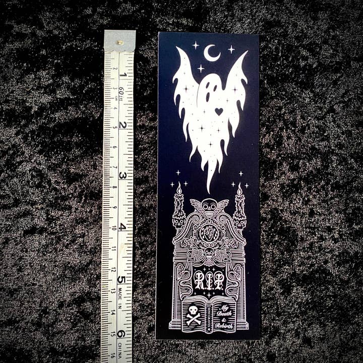 Soni Graves - Wholesale Bookmark - Gravestone Ghost Bookmark: Double Sided, Spooky Whimsical2