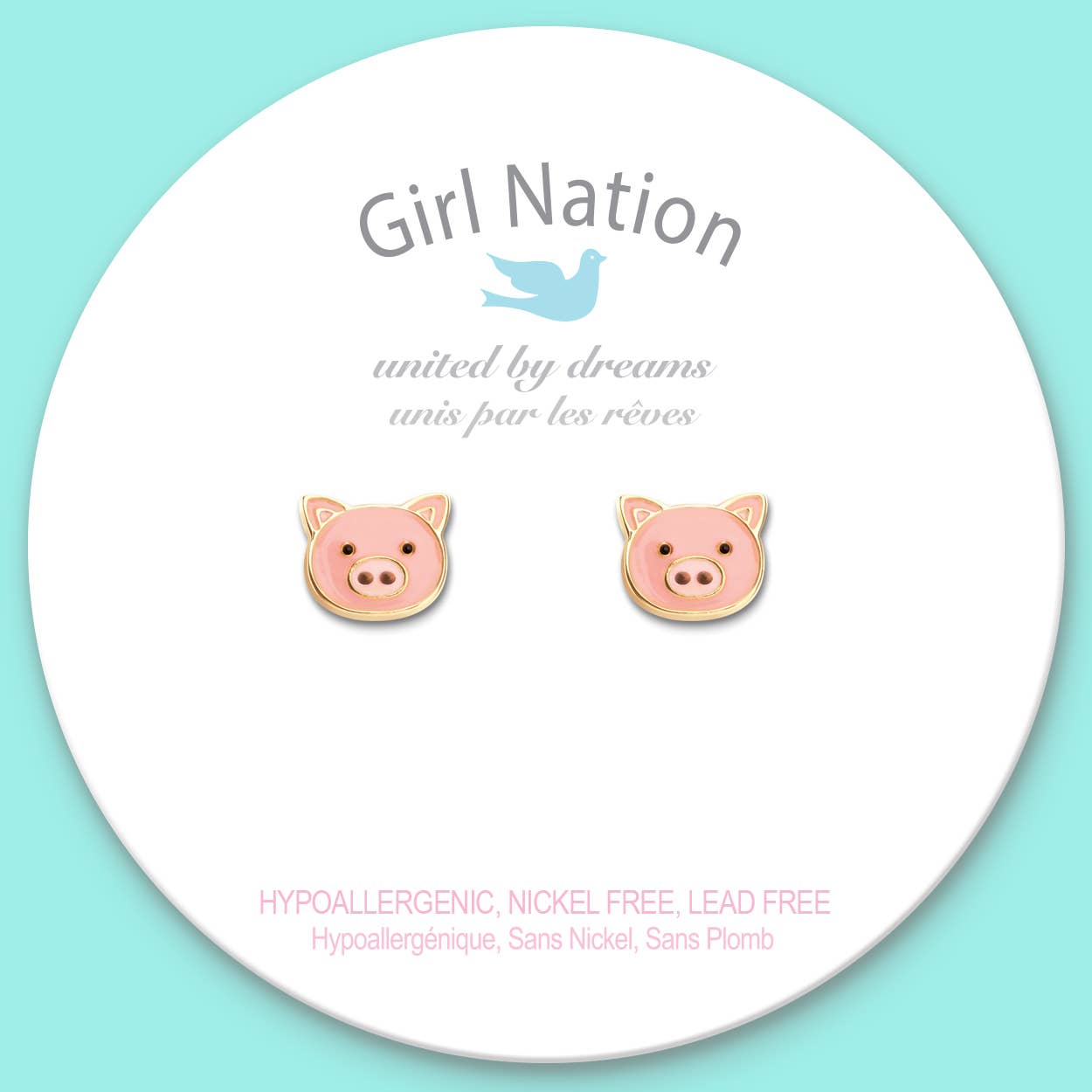 Girl Nation - Wholesale Earrings - Kids - Precious Pig Cutie Stud Earrings3
