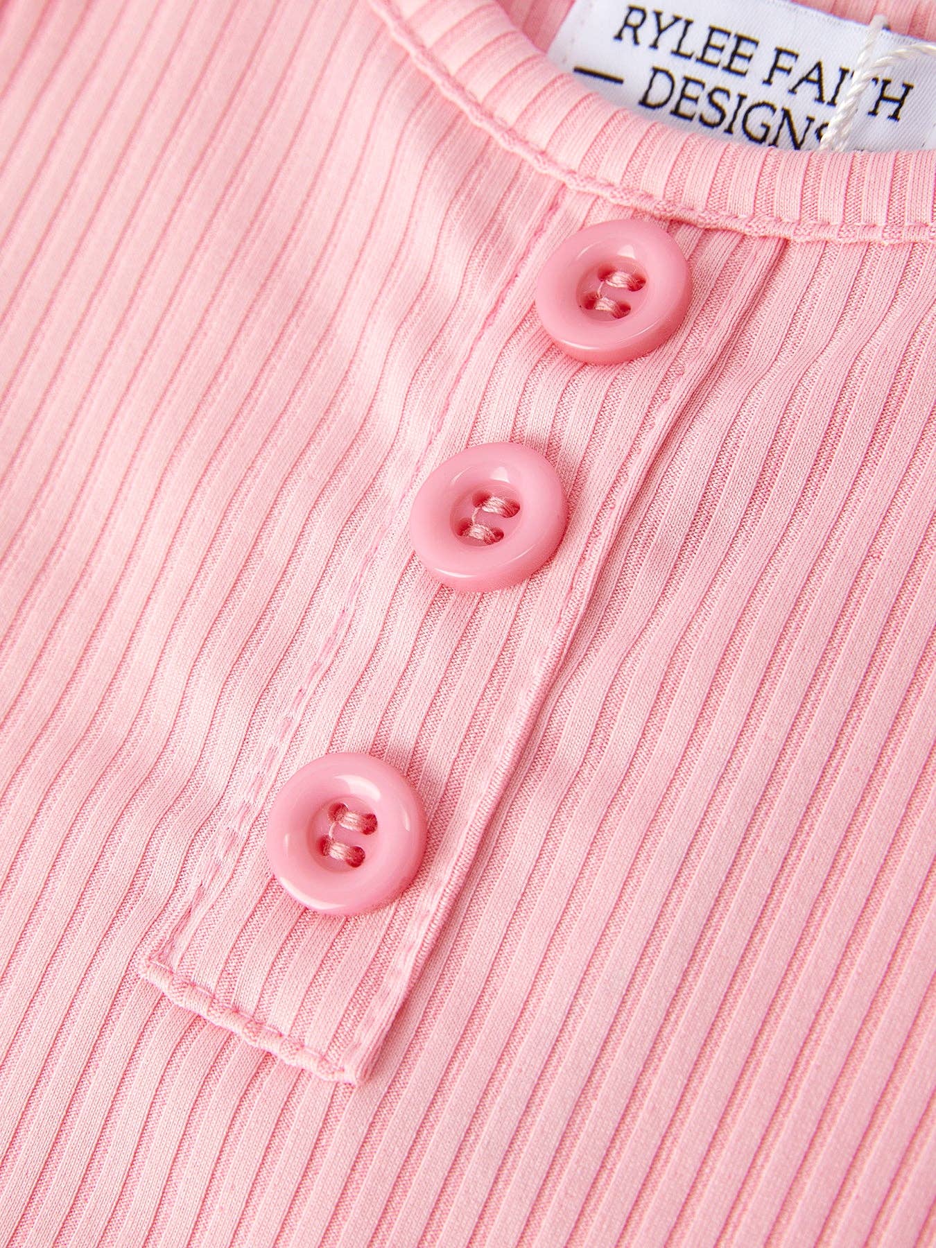 Rylee Faith Designs - Wholesale Top & Pant Set - Kids - Pink Girls Top Bow Floral Print Bell Bottom Pants Set3