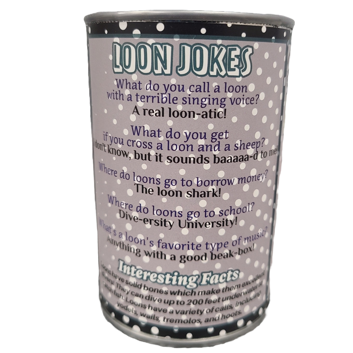 Canned Gifts - Wholesale Gag Gift/Novelty Gift - Canned Loon with Yodeling Sound - Bird Plush Animal w/Jokes1