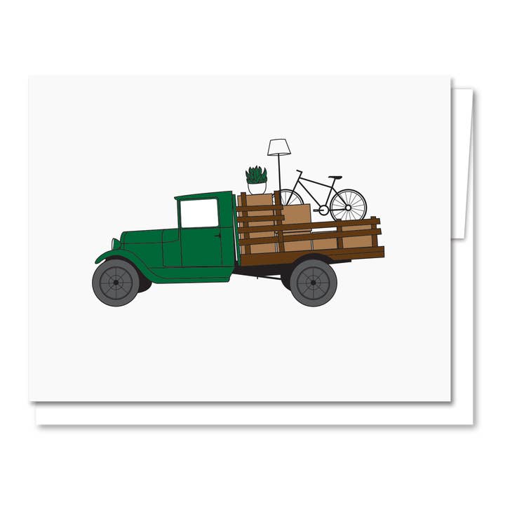 Quick Brown Fox Letterpress - Wholesale Everyday Greeting Card - Moving Truck - Letterpress Everyday Card