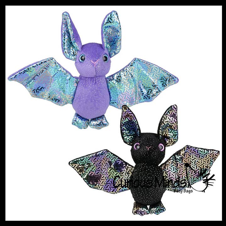 Curious Minds Toys - Wholesale Stuffed/Plush Toy - Kids & Baby - 1 Cute Bat Plush Large Iridescent Stuffed Animals- Adorable 4