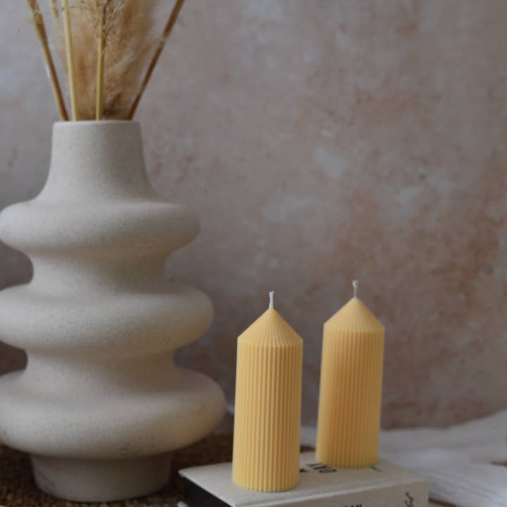 Noord Candles – wholesale Pillar candle – Column Ribbed Candle - Chunky Soy Wax Pillar Candle4