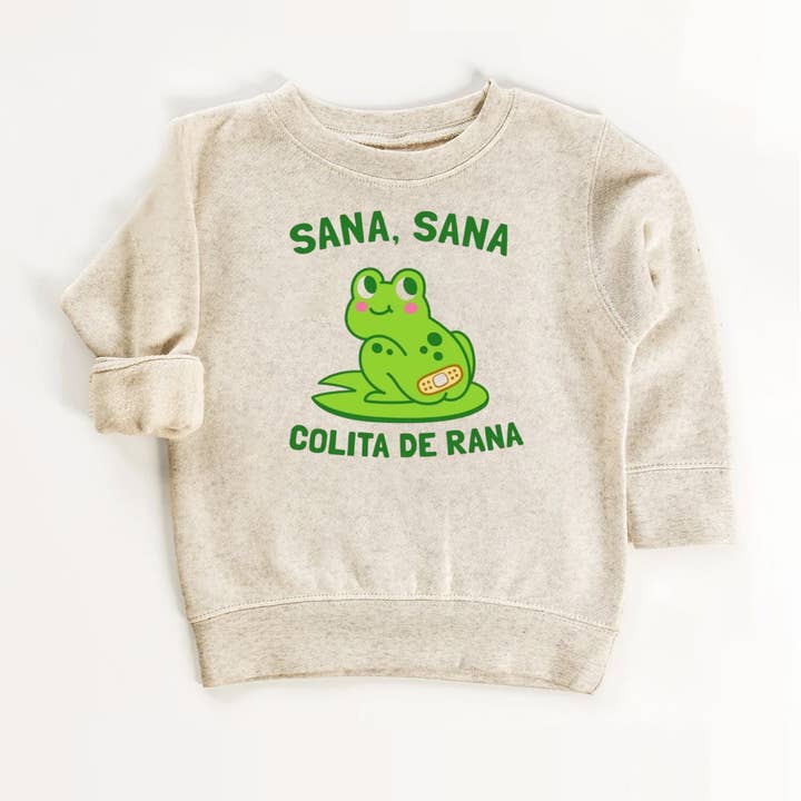 Sana Sana Colita de Rana — sweat pour enfants : haut pour tout-petit à motif de grenouille mignonne pour la vente par EnjoyMyDesign