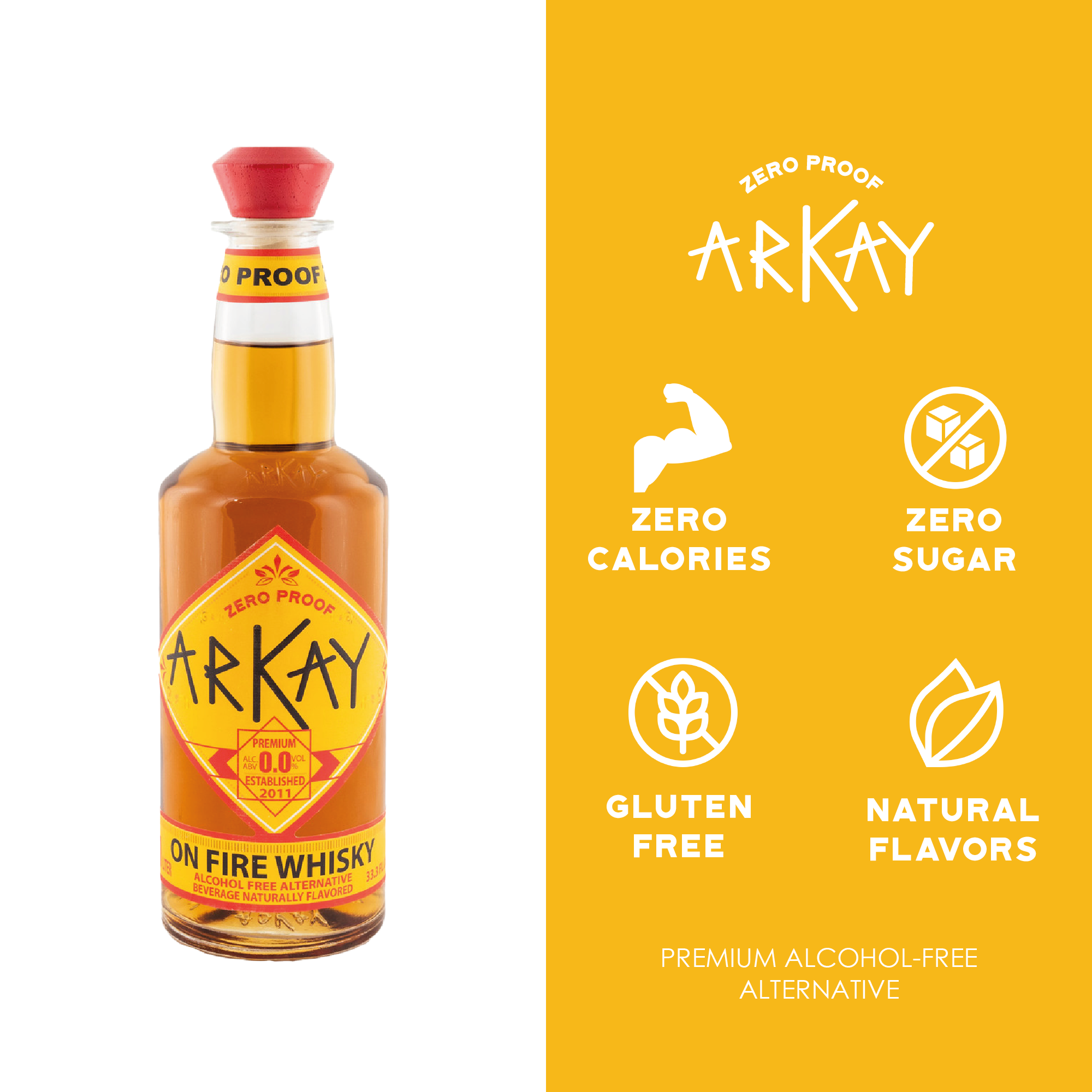 Arkay - Wholesale Non-Alcoholic Spirits/Wine/Beer - Arkay Zero Proof On Fire Whiskey Alternative6