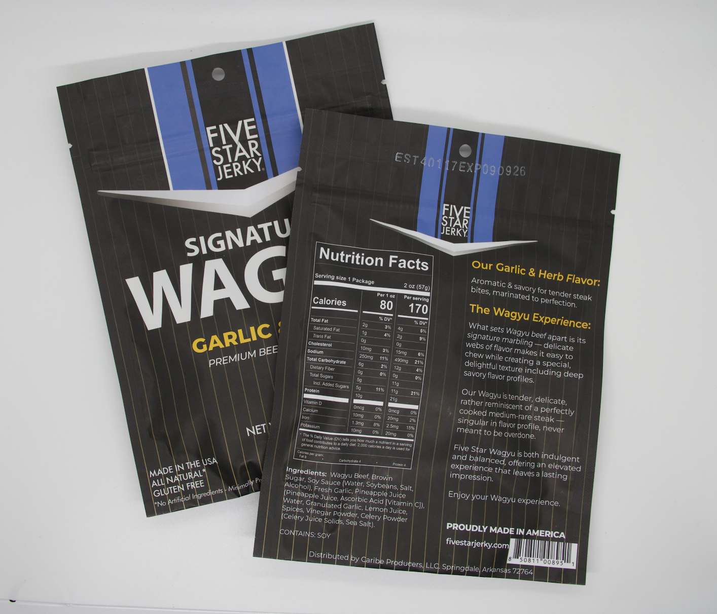 Five Star - Wholesale Jerky - Five Star Signature Wagyu Beef Jerky - Garlic & Herb2