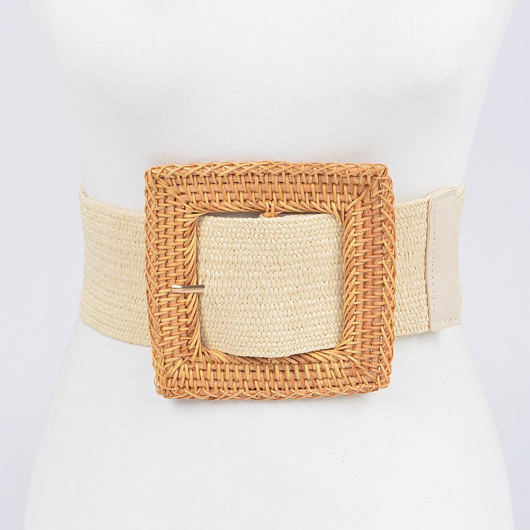 3AM BY H&D ACCESSORIES - Wholesale Belt - Women's - Oversized Bamboo Buckle Waist Elastic Belt5