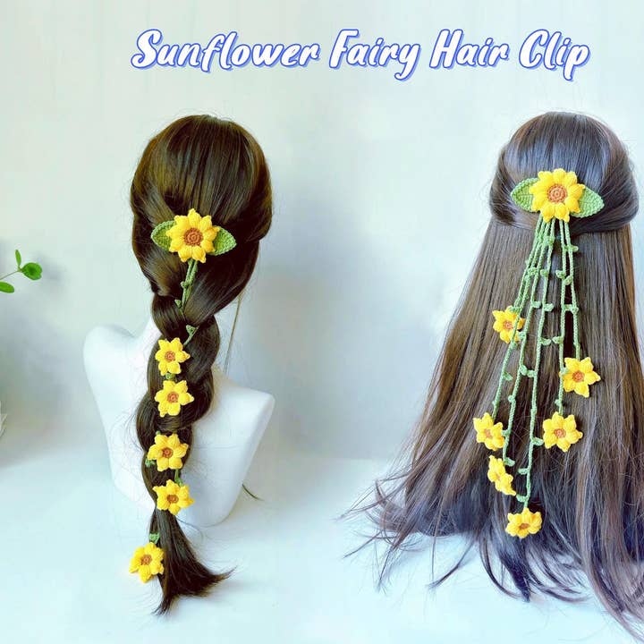 Solsikkefeen Hårspænde Hæklet, Blomster Hårpynt for engroshandel hos Anh2 LTD