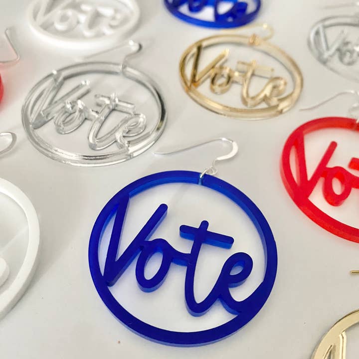 zoo&roo - Wholesale Dangle Earrings - VOTE Acrylic Earrings | Handmade Patriotic Jewelry9