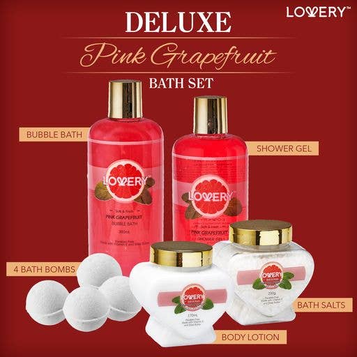 Lovery - Wholesale Bath & Body Set - Bath & Body Gift Basket - Pink Grapefruit  Cosmetic - 30pc1